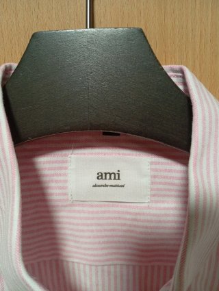Camisa Ami Paris manga larga rosa