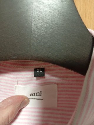 Camisa Ami Paris manga larga rosa