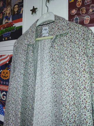 Camisa Zara Estampado Flores Multicolor