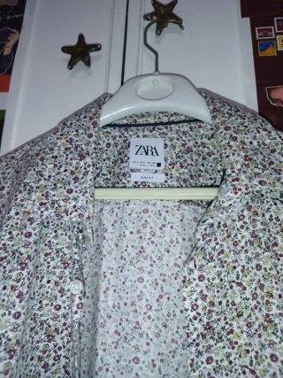 Camisa Zara Estampado Flores Multicolor