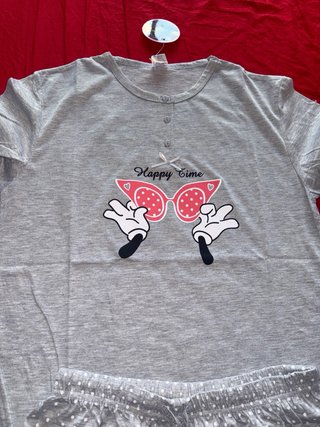 Pijama corto Minnie Mouse niña gris