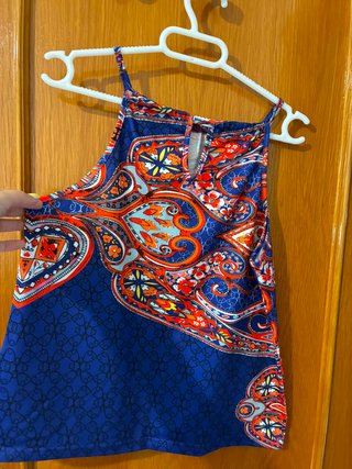 Camiseta Halter Estampada Talla M - Nueva