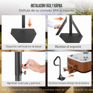 Passerella per spa, jacuzzi, piscina VEVOR Nero