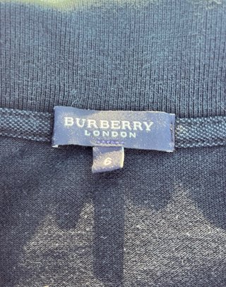Polo Burberry Hombre Manga Corta Vintage Negro XL