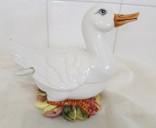 🇮🇹 Sopera pequeña porcelana italiana forma pato