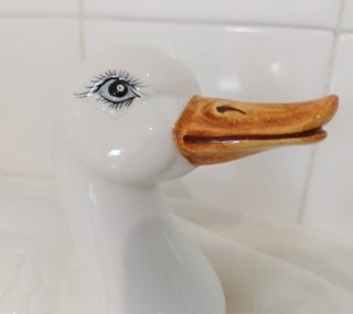 🇮🇹 Sopera pequeña porcelana italiana forma pato