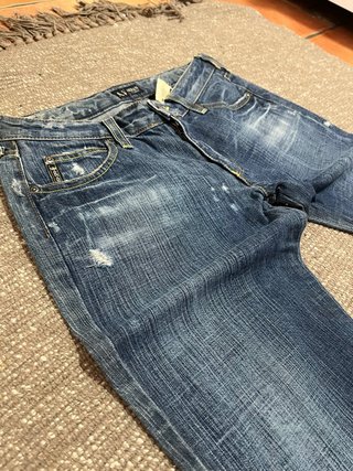 Pantalón Armani Jeans Azul Vingage Vaquero campana