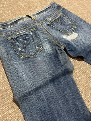 Pantalón Armani Jeans Azul Vingage Vaquero campana