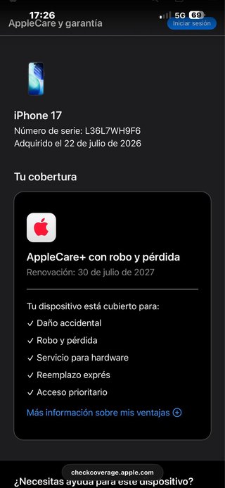 iPhone 17 NUEVO + APPLE CARE 2027