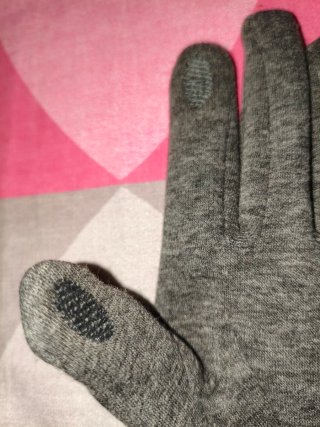 Guantes de invierno grises compatible con pantalla
