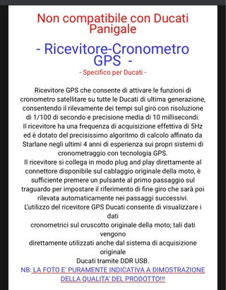 Ricevitore GPS Starlane per Ducati