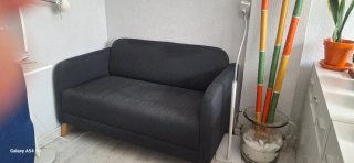 Sofá 2 plazas Ikea negro tela