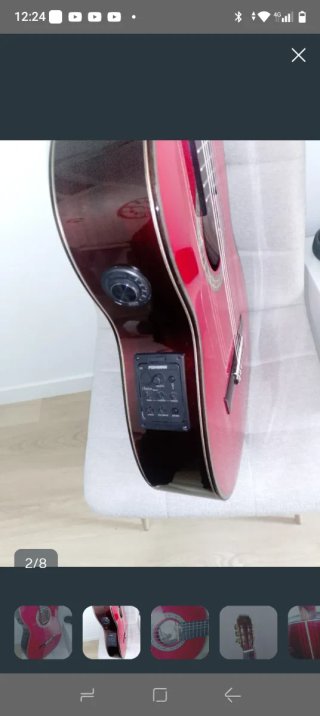 Guitarra flamenca autoamplificada doble prebio