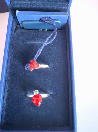 Set de Anillos Swarovski Double Love Corazón Rojo
