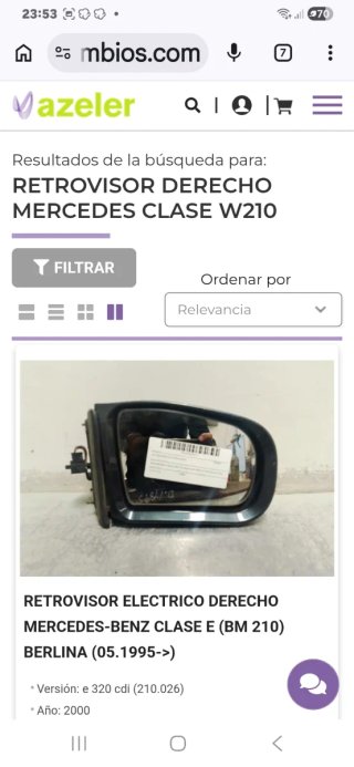 Espejos retrovisores Mercedes