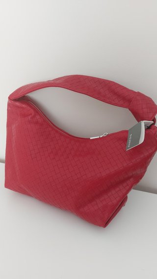 Bolso Parfois rojo efecto trenzado