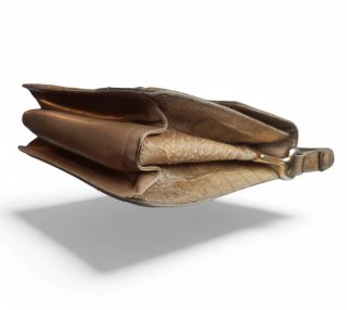 Bolso Cocodrilo Cuero Beige 60s Alta Gama