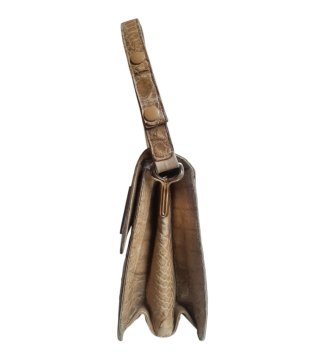Bolso Cocodrilo Cuero Beige 60s Alta Gama