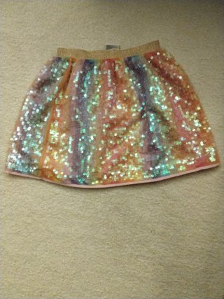 Falda de lentejuelas multicolor T9-10