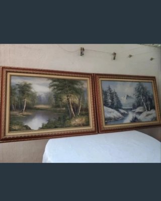 Lote 2 Cuadros Paisajes Grandes