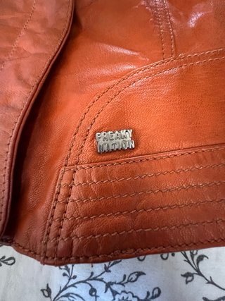 Cazadora Biker Freaky Nation Naranja Mujer