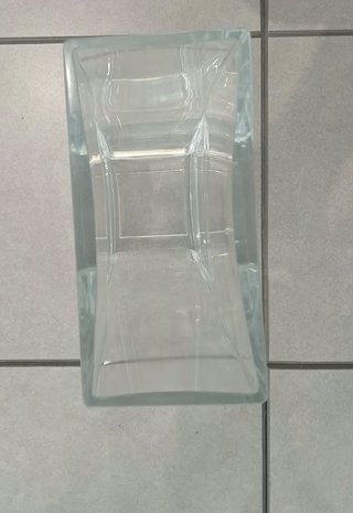 Vaso alto rettangolare in vetro trasparente