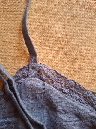 Top lencero azul tirantes lino XS