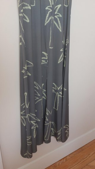 Vestido largo Parfois palmeras gris/amarillo T. M/