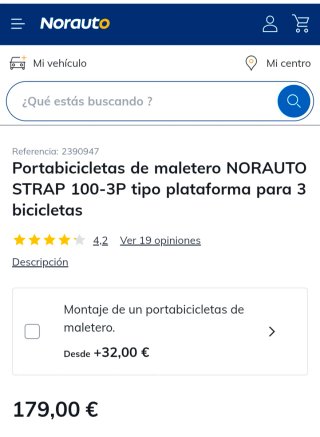 Portabicis Maletero Norauto Strap100-3P+accesorios