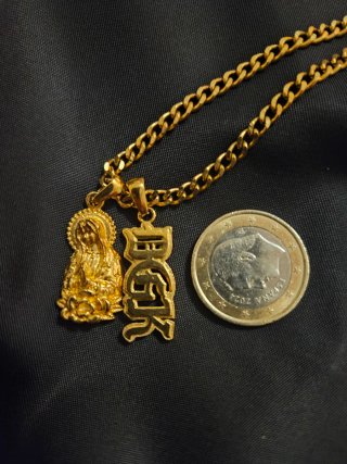 Collar DGK Virgen de Guadalupe bañado en oro 18k