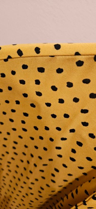 Camisa Mango Manga Corta Lunares Amarilla