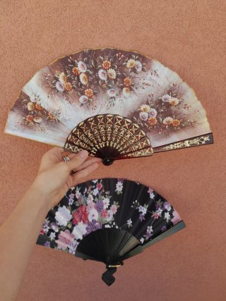 2 ventagli vintage floreali