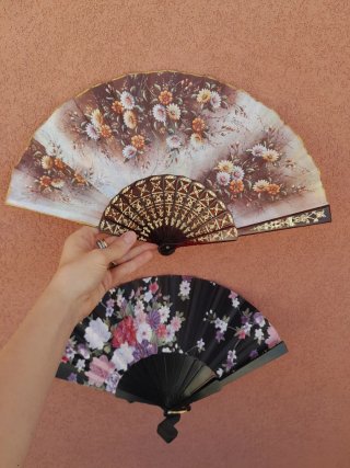 2 ventagli vintage floreali