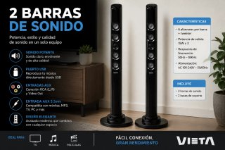 2 Barras de Sonido Vieta Negras