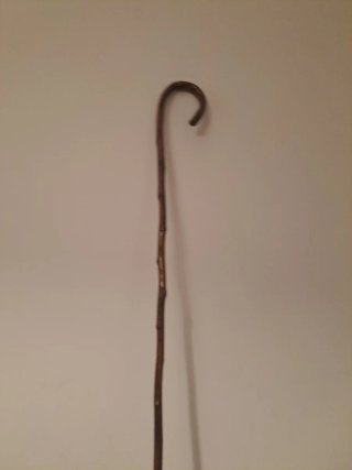 Bastón de madera curvo