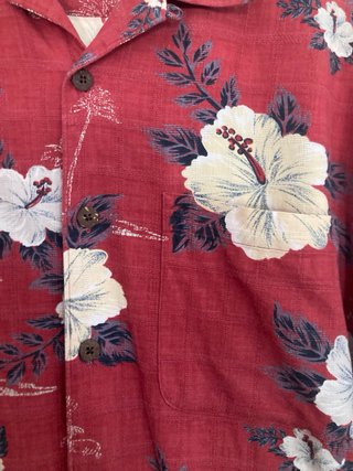 Camisa Hawaiana Palm Island Roja Flores