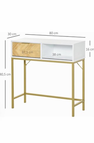 Mesa Consola HOMCOM Cajón y Estante