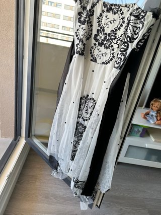 Vestido fiesta negro y blanco