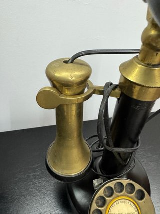 Teléfono Vela Vintage Dorado y Negro