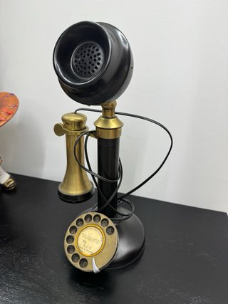 Teléfono Vela Vintage Dorado y Negro