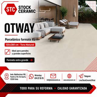 Porcelánico OTWAY XL 120x280 cm Tono Natural