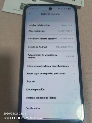 Xiaomi Redmi 15 Negro/Gris