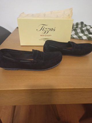 Mocasines Tizzas Azul Marino Talla 39 chico/nombre