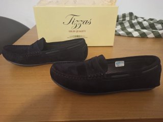 Mocasines Tizzas Azul Marino Talla 39 chico/nombre
