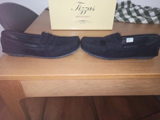 Mocasines Tizzas Azul Marino Talla 39 chico/nombre