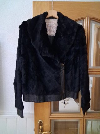 Cazadora Piel Mujer XL/42 Negra