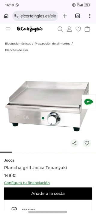 Plancha Grill Jocca Tepanyaki