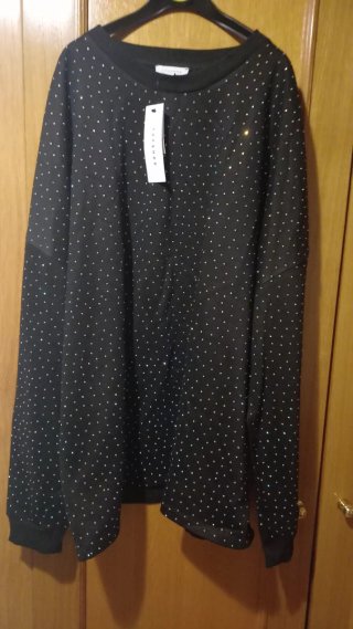 Topshop Sudadera Negra con Brillantes