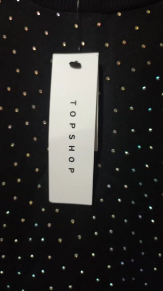 Topshop Sudadera Negra con Brillantes