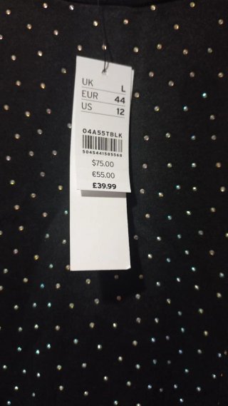 Topshop Sudadera Negra con Brillantes